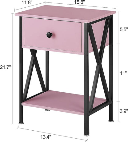 VECELO Nightstands Set of 2, Modern Bedside End Tables, Night Stands - Image 3