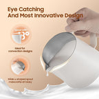 MHW-3BOMBER Milk Frothing Pitcher - 20oz/600ml Milk Frother Cup with U-Shaped Spout - SUS 304 Steaming Pitcher - Cappuccino Latte Art Cup for Barista - Quadrilateral Body - Glossy P5182-OS