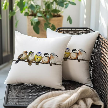 RABUSOFA 16x16 Watercolor Birds Pillows Decorative Throw Pillows Hand-Painted - Image 4