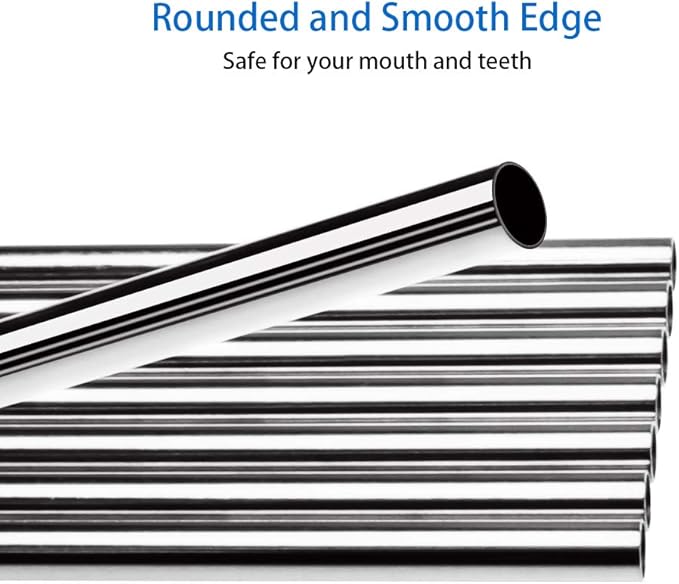[24 PCS] Extra Long 10.4 inch Value Pack Reusable Stainless Steel Straws Combinations, Tomorotec Metal Straw Sets with Cleaning Brushes, 12 Straight 12 Bent For Tumblers Beverage Drinks Cocktail