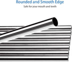 Tomorotec Reusable Straws 30 Pack, Stainless Steel Drinking Straws, Metal Straw Bulks for Smoothies Tumblers Cocktail MilkShake,Set of 15 Straight and 15 Bent with 2 Cleaning Brushes, Silver