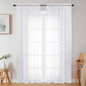 Sheer White Curtains for Bedroom Living Room 90 Inches Long 2 Panels Set by WelvetBLK
