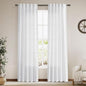 White Linen Curtains 84 Inch Length 2 Panels Set by Nanspring