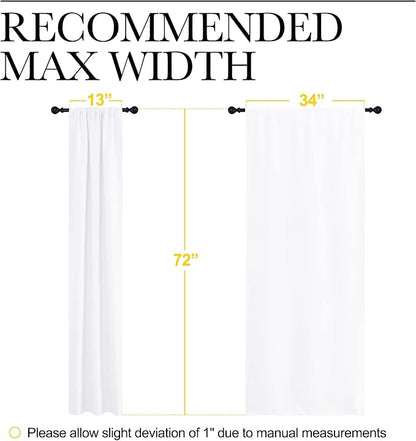 NICETOWN White Curtains 50% Blackout White Curtain Set, Modern Design Solid Rod - Image 7