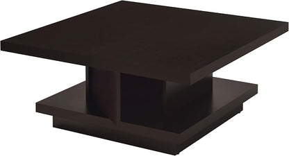 Modern Square Coffee Table 36 in, Wood Living Room Center Table - Image 7