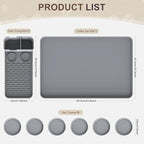 Silicone Coffee Mat with 6PCS Coasters,24''x16'' Kitchen Bar Accessories Fits Under Coffee Maker and Pot,Espresso Machine,Detachable Dish Drying Mat for Tamper,Sugar Packets,Cups,Countertop Protection