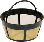 NRP Gold-tone 10cup Mesh Bottom Permanent Coffee Filter Replacement for Drip Coffeemaker Cuisinart GTF-B, Mr coffee & More