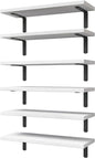 WOPITUES White Floating Shelves Set of 6, Wood by WOPITUESOfficial