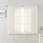 Cream Sheer Curtains 50 Inch Length 2 Pcs, Rod Pocket Light Filtering Voile by Lecloud
