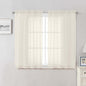 Cream Sheer Curtains 48 Inch Length 2 Pcs, Rod Pocket Light Filtering Voile by Lecloud