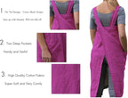 Women's Pinafore Square Apron Baking Cooking Gardening Works Cross Back Cotton/Linen Blend Dress with 2 Pockets