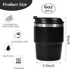 6oz Vacuum Insulated Espresso Cup Set of 2, Espresso Shot Cup for Coffee, Double Wall Stainless Steel Mini Tumbler Shot Glasses with Lid