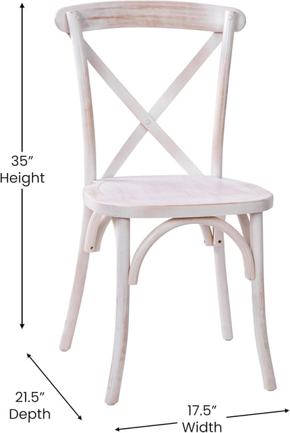EMMA + OLIVER 2-Pack Wooden X-Back Dining Chair - Image 3