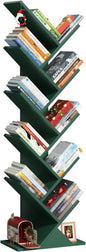 SHEEPAM 10 Tier Tree Book Shelf, Floor Standing Wood Bookshelf by SHEEPAM