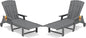 Outdoor Lounge Chair Set of 2, HDPE 4-Position Adjustable Chaise Lounge Outdoor by Unknown