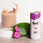 Twrl Milk Tea - Ube Milk Tea Made with Plant-Based Milk, Caffeine-Free, Low Sugar, Organic, Antioxidant-Rich and Nitro-Infused for Smooth Taste - 7.5 Ounce, Pack of 12