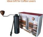 Manual Coffee Grinder Hand Adjustable Burr Conical Stainless Steel Grinder Portable Mill Faster Grinding for Espresso Pourover Frenchpress Moka Americano for Office Home Traveling Camping