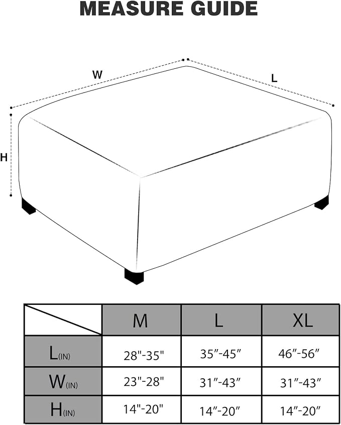 NeColorLife Ottoman Cover Rectangle Oversize Slipcover Stretch Footrest Stool - Image 4