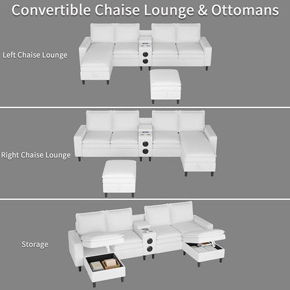 Sectional Couches for Living Room, 4 Seat Sectional Sofa - Image 5