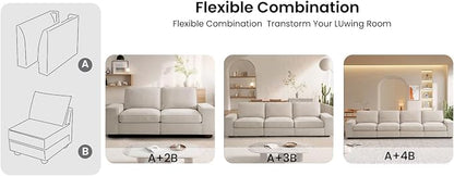TEKAMON Middle Seat with Storage, Modular Sofa Couch - Image 3