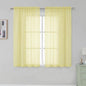 Simplebrand Light Yellow Short Sheer Curtains 45 Inch Length by Simplebrand