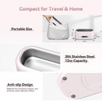 Ultrasonic Jewelry Cleaner, Upgraded 48KHz Ultrasonic Cleaner Machine with 304 Stainless Steel for Jewelry, Eyeglasses, Rings, Dentures, Watch Strap（Light Pink）