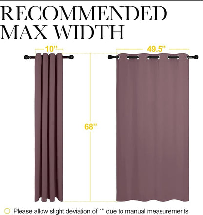 NICETOWN Bedroom Curtain Panels Blackout Draperies, Dry Rose, 1 Pair, 55 by - Image 7