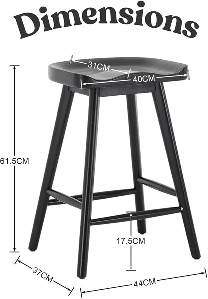 LukeAlon 24.25" Classic Counter Height Wood Barstools Set of 6 Wooden Ergonomic - Image 3