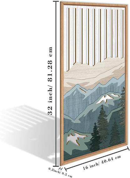 IARTTOP Large Mountain Wood Wall Art Framed Decor Set Of 3, Modern Mountain - Image 7