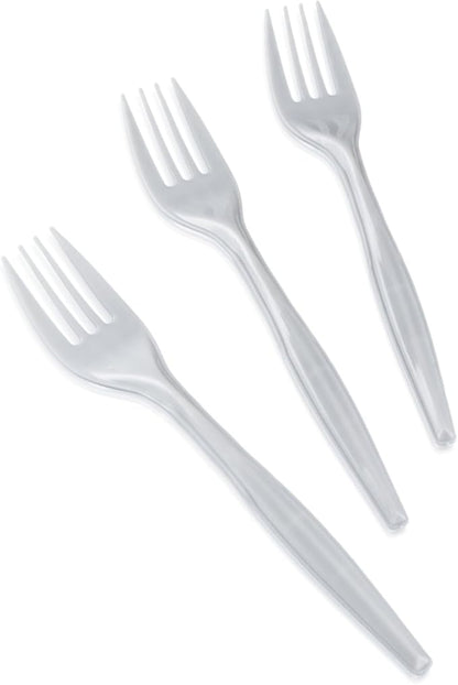 [600 Pack] White Disposable Plastic Forks - Practical Cutlery for Parties, Lunches, Picnics, and Long Trips - Great for Meals, Desserts, or Appetizers