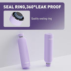 Slim Insulated Water Bottles for Travel 32oz with Clip, Double Wall Vacuum Stainless Steel Water Bottle Keeps Drinks Cold 24 Hrs/Hot 12 Hrs, 100% Leakproof, BPA Free(Purple)
