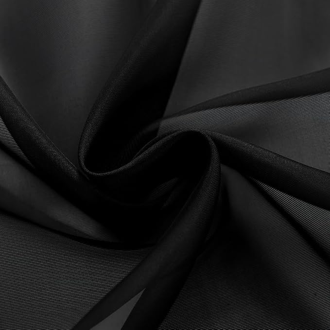 SpaceDresser Black Sheer Curtains 4 Panels Rod Pocket Semi-Sheer Curtain 63 - Image 6