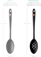 DI ORO Silicone Slotted Spoon - High Heat Silicone Spoon for Cooking & Serving - 600F Nonstick Safe - Dishwasher Safe (Black)