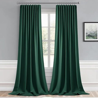 MIULEE Christmas Hunter Green Back Tab Blackout Curtains 52"x108" 2 Panels | - Image 9