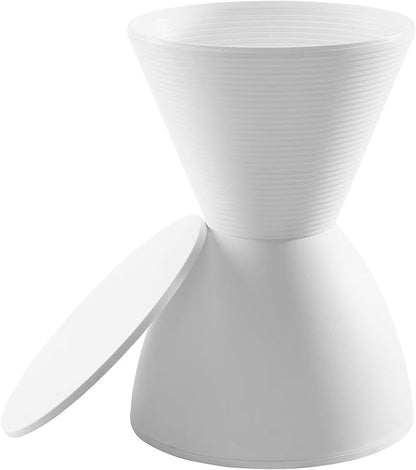 Modway Haste Contemporary Modern Hourglass Accent Stool in White - Image 4