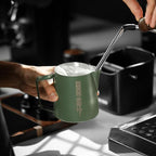 MHW-3BOMBER Milk Frothing Pitcher 16.9oz/500ml Espresso Steaming Pitcher Stainless Steel Frothing Cup Capuccino Latte Art Pitcher, Green P5029-OS