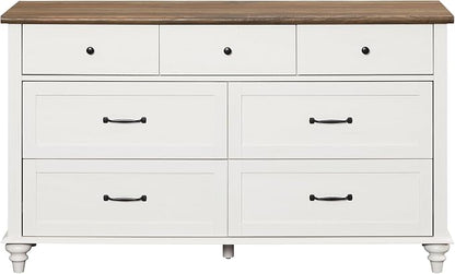 WAMPAT 7 Drawer Dresser for Bedroom, Wide Wooden Chest of Drawers Distressed - Image 9
