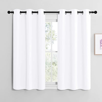NICETOWN White Window Curtain Panels 50 inch Length, 50% Light Blocking Curtains by NICETOWN