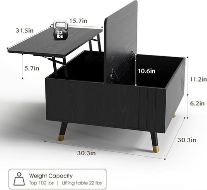 JOINICE Black Lift Top Coffee Table - Image 2