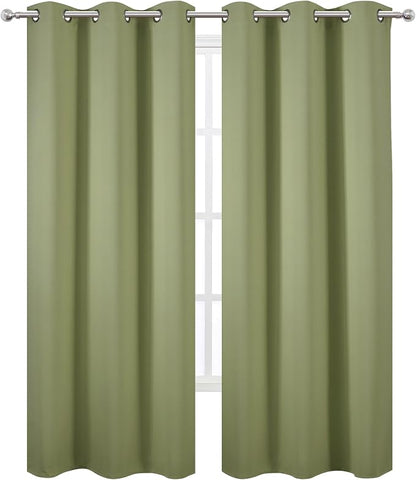 Sage Green Thermal Blackout Curtains/42 x 95 Inch/Set of 2 Panels Room - Image 2