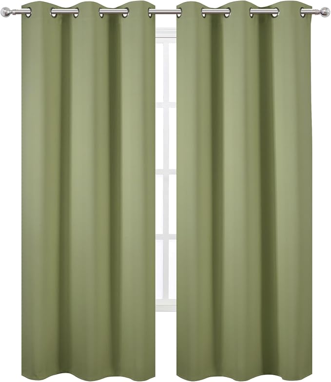 Sage Green Thermal Blackout Curtains/38 x 84 Inch/Set of 2 Panels Room - Image 2