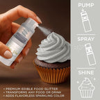 Bakell - White Tinker Dust (4g, 1x Mini Spray Pump) Edible Glitter for Food, Desserts, and Beverages!