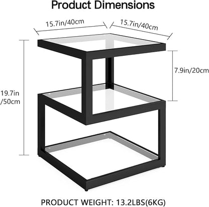 3-Tier Tempered Glass Side Table - Image 3