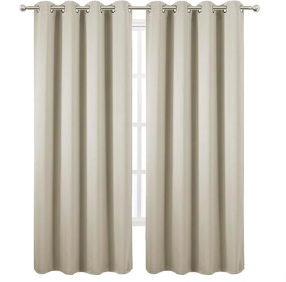 Blackout Curtains 66 x 95 inch/Light Beige Curtains Set of 2 Panels/Thermal - Image 2