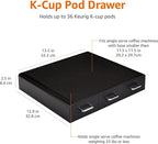 Amazon Basics Coffee Pod Storage Organizer Drawer for K-Cup Pods, 36 Pod Capacity, Black