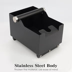 Espresso Knock Box, Stainless Steel Coffee Bag Container, With Steel Bracket And Noise Reducing Rubber Ring (Rectangle L-No base)