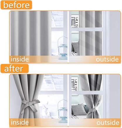 Short Blackout Curtains for Bedroom, 38 x 45 Inch | Thermal Insulated & Light - Image 4