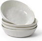 famiware Moonlight 8.5 Inch Pasta Bowls Set of 4, 32oz Serving Bowls for Kitchen, Soup Bowl with Linen Finish, Large Stoneware Bowls for Festivals, Housewarming, Dinnerware, White