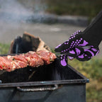 Comsmart BBQ Gloves, 1472 Degree F Heat Resistant Grilling Gloves Silicone Non-Slip Oven Gloves Long Kitchen Gloves for Barbecue, Cooking, Baking, Cutting