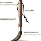 Coffee Brush Coffee Grinder Cleaning Brush Coffee Grinder Brush Natural Boar Bristles Walnut Handle with Suspension Band, Professional Equipment for Your Barista Home Kitchen